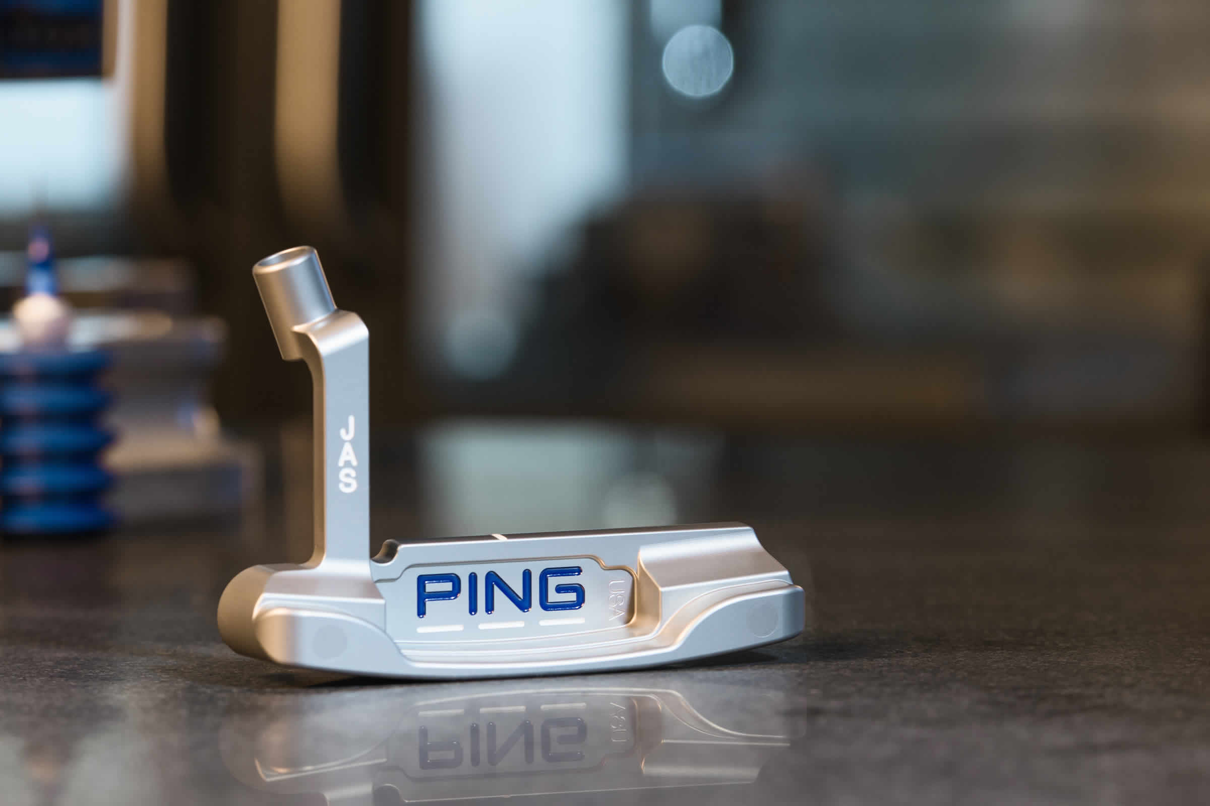 Cavity view of a customized putter