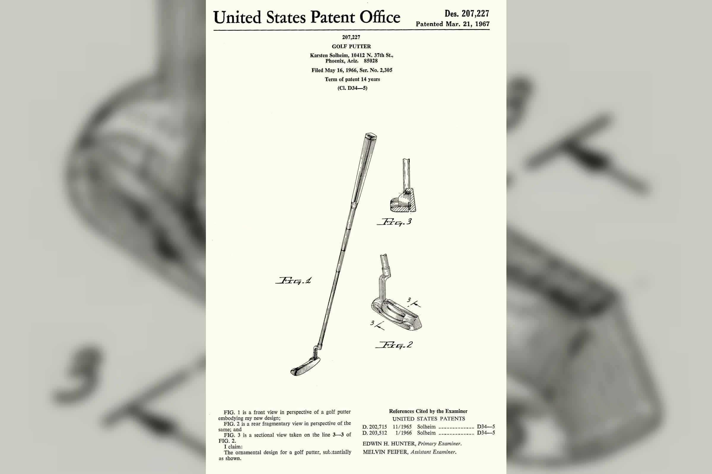 Anser putter drawing submitted for patent