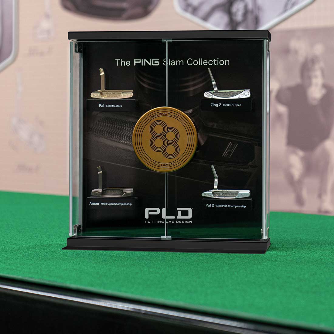 PING Slam Collection Display Case on Putting Green